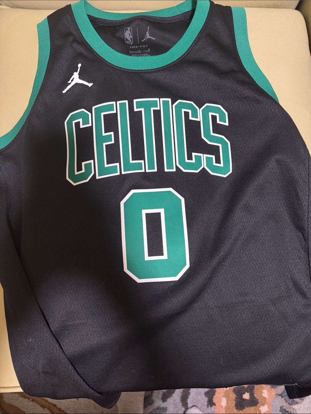 Jordan Black and Green Celtics #0 Basketball Jersey